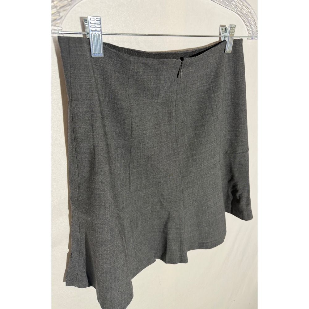 Express Curvy Gray Wool Blend Pleated Kick Flare Mini Skirt Size 2 EUC - Picture 8 of 8